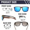 image:imageDUCO Polarized Square Sunglasses UV400 Protection amp HD for Unisex 6288A08 Tea Stripe Frame Revo Blue Lens