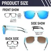 image:imageDUCO Polarized Square Sunglasses UV400 Protection amp HD for Unisex 6288A09 Transparent Blue Frame Revo Blue Lens