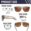 image:imageDUCO Polarized Square Sunglasses UV400 Protection amp HD for Unisex 6288A10 Transparent Brown Frame Brown Lens