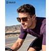 image:imageDUCO Polarized Square Sunglasses UV400 Protection amp HD for Unisex 6288A10 Transparent Brown Frame Brown Lens
