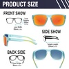 image:imageDUCO Polarized Square Sunglasses UV400 Protection amp HD for Unisex 6288A12 Transparent Blue Frame Revo Orange Lens