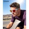 image:imageDUCO Polarized Square Sunglasses UV400 Protection amp HD for Unisex 6288A12 Transparent Blue Frame Revo Orange Lens