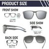 image:imageDUCO Polarized Square Sunglasses UV400 Protection amp HD for Unisex 6288A13 Matte Gray Frame Revo Silver Lens
