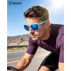 image:imageDUCO Polarized Square Sunglasses UV400 Protection amp HD for Unisex 6288A14 Matte Blue Frame Revo Blue Lens