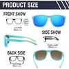 image:imageDUCO Polarized Square Sunglasses UV400 Protection amp HD for Unisex 6288A14 Matte Blue Frame Revo Blue Lens