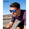 image:imageDUCO Polarized Square Sunglasses UV400 Protection amp HD for Unisex 6288A15 Red Frame Revo Blue Lens