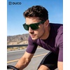 image:imageDUCO Polarized Square Sunglasses UV400 Protection amp HD for Unisex 6288A16 Matte Green Frame Dark Green Lens
