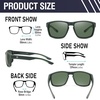 image:imageDUCO Polarized Square Sunglasses UV400 Protection amp HD for Unisex 6288A16 Matte Green Frame Dark Green Lens