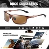 image:imageDUCO Polarized Sunglasses for Men 100 UV400 Protection Metal Frame Driving Mens Sun GlassesBrown Frame Brown Lens