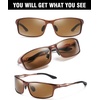 image:imageDUCO Polarized Sunglasses for Men 100 UV400 Protection Metal Frame Driving Mens Sun GlassesBrown Frame Brown Lens