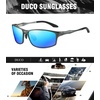 image:imageDUCO Polarized Sunglasses for Men 100 UV400 Protection Metal Frame Driving Mens Sun GlassesGunmetal Frame Revo Blue Lens