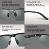 image:imageDUCO Polarized Sunglasses for Men Vintage Aluminum Frame Retro Sports Sun Glasses Driving Shades 100 UV Protection 8207 Black Frame Green Lens