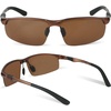 image:imageDUCO Polarized Sunglasses for Men Vintage Aluminum Frame Retro Sports Sun Glasses Driving Shades 100 UV Protection 8207 Brown Frame Brown Lens