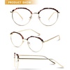 image:imageDUCO Retro Round Anti Eyestrain Blue Light Blocking Glasses Computer Reading Gaming TV Glasses for Women Men DC307 Brown Tortoise