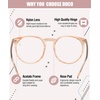 image:imageDUCO Retro Round Blue Light Glasses For Men Women Blue Ray Blocking Glasses Computer Gaming Glasses Nylon Lens Acetate Frame Brown 8301