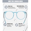 image:imageDUCO Retro Round Blue Light Glasses For Men Women Blue Ray Blocking Glasses Computer Gaming Glasses Nylon Lens Acetate Frame Green 8301