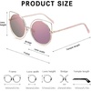 image:imageDUCO Retro Round Cat Eye Sunglasses for Women Metal Frame Polarized Sun Glasses UV400 Protection W002