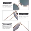 image:imageDUCO Retro Round Cat Eye Sunglasses for Women Metal Frame Polarized Sun Glasses UV400 Protection W002