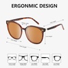 image:imageDUCO Retro Round Polarized Sunglasses for Women Men Oversized Vintage Shades W017 L Size Tortoise Brown Frame Brown Lens