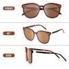 image:imageDUCO Retro Round Polarized Sunglasses for Women Men Oversized Vintage Shades W017 L Size Tortoise Brown Frame Brown Lens