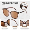 image:imageDUCO Retro Round Polarized Sunglasses for Women Men Oversized Vintage Shades W017 L Size Tortoise Brown Frame Brown Lens