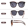 image:imageDUCO Retro Round Polarized Sunglasses for Women Men Oversized Vintage Shades W017 L Size Tortoise Brown Frame Grey Lens