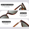 image:imageDUCO Retro Round Polarized Sunglasses for Women Men Oversized Vintage Shades W017 L Size Tortoise Brown Frame Revo Green Lens