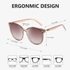 image:imageDUCO Retro Round Polarized Sunglasses for Women Men Oversized Vintage Shades W017 L Size Transparent Frame Brown Lens