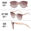 image:imageDUCO Retro Round Polarized Sunglasses for Women Men Oversized Vintage Shades W017 L Size Transparent Frame Brown Lens