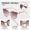 image:imageDUCO Retro Round Polarized Sunglasses for Women Men Oversized Vintage Shades W017 L Size Transparent Frame Brown Lens