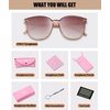 image:imageDUCO Retro Round Polarized Sunglasses for Women Men Oversized Vintage Shades W017 L Size Transparent Frame Brown Lens