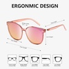 image:imageDUCO Retro Round Polarized Sunglasses for Women Men Oversized Vintage Shades W017 L Size Transparent Pink Frame Revo Pink Lens