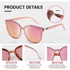 image:imageDUCO Retro Round Polarized Sunglasses for Women Men Oversized Vintage Shades W017 L Size Transparent Pink Frame Revo Pink Lens