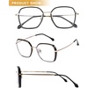 image:imageDUCO Retro Square Blue Light Glasses for Women Oversized Blue Ray Blocking Glasses Computer Glasses Teens Fashion Eyeglasses Balck W020Balck Gold Frame