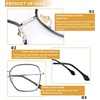 image:imageDUCO Retro Square Blue Light Glasses for Women Oversized Blue Ray Blocking Glasses Computer Glasses Teens Fashion Eyeglasses Balck W020Balck Silver Frame