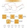 image:imageDUCO Retro Square Blue Light Glasses for Women Oversized Blue Ray Blocking Glasses Computer Glasses Teens Fashion Eyeglasses Balck W020Transparent Pink
