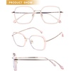 image:imageDUCO Retro Square Blue Light Glasses for Women Oversized Blue Ray Blocking Glasses Computer Glasses Teens Fashion Eyeglasses Balck W020Transparent Pink