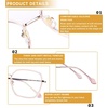 image:imageDUCO Retro Square Blue Light Glasses for Women Oversized Blue Ray Blocking Glasses Computer Glasses Teens Fashion Eyeglasses Balck W020Transparent Pink