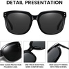 image:imageDUCO Retro Vintage Oversized Square Sunglasses for Women Big Luxury Womens Sun Glasses UV Protection DC2148Black