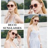 image:imageDUCO Retro Vintage Oversized Square Sunglasses for Women Big Luxury Womens Sun Glasses UV Protection DC2148Transparent Orange