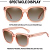 image:imageDUCO Retro Vintage Oversized Square Sunglasses for Women Big Luxury Womens Sun Glasses UV Protection DC2148Transparent Orange
