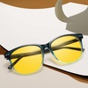 image:imageDUCO Square Night Driving Glasses for Women Men Yellow Tint Polarized Lens Anti Glare UV Protection 5201Y Black Blue Frame Yellow Lens