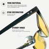 image:imageDUCO Square Night Driving Glasses for Women Men Yellow Tint Polarized Lens Anti Glare UV Protection 5201Y Black Blue Frame Yellow Lens
