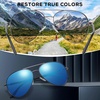 image:imageDUCO Sunglasses Men Polarized Sunglasses for Men with 100 uv Protection Classic Aviator Sun glasses for Driving Fishing 3027Gunmetal Frame Revo Blue Lens