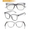 image:imageDUCO Superlight Blue Light Blocking Computer Reading and Gaming Eyewear GlassesAnti Blue Light 100 UV Protection DC5210Transparent Grey