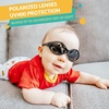 image:imageDUCO Toddler Sunglasses 624 months with Adjustable Strap UV400 Protection Unbreakable Polarized Glasses with Case K012Black Red