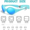 image:imageDUCO Toddler Sunglasses 624 months with Adjustable Strap UV400 Protection Unbreakable Polarized Glasses with Case K012Blue Frame Revo Blue Lens