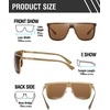 image:imageDUCO Trendy Square Sunglasses for Men Women Flat Top Shield Shades Oversized Carbon Fiber Polarized Sun Glasses DC8209