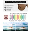 image:imageDUCO Trendy Square Sunglasses for Men Women Flat Top Shield Shades Oversized Carbon Fiber Polarized Sun Glasses DC8209