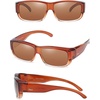 image:imageDUCO Unisex Wear Over Prescription Glasses Rx Glasses Polarized Sunglasses 8956 Brown Frame Brown Lens